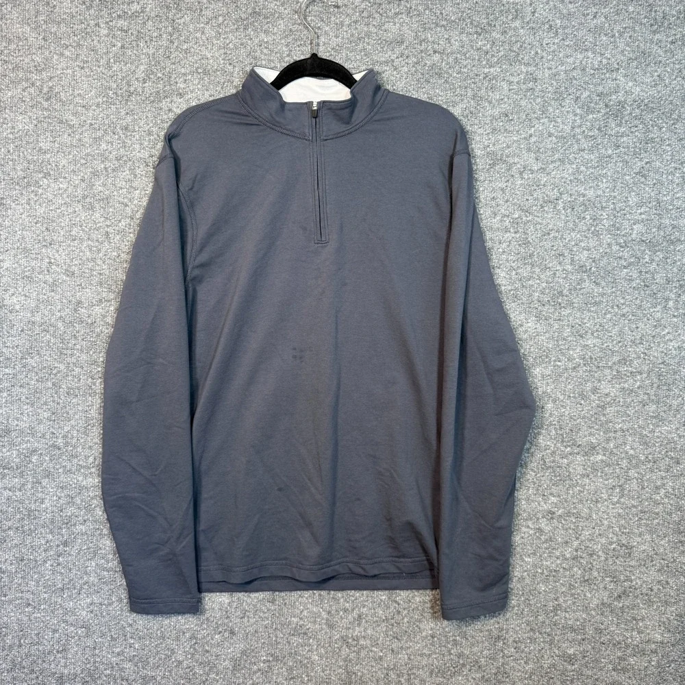 J Crew Pullover Mens Large Blue 1/4 Zip Long Sleeve Athletic Top Performance